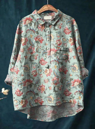 Laura™ | Klassisk Blus med Blommönster