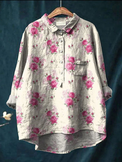 Laura™ | Klassisk Blus med Blommönster