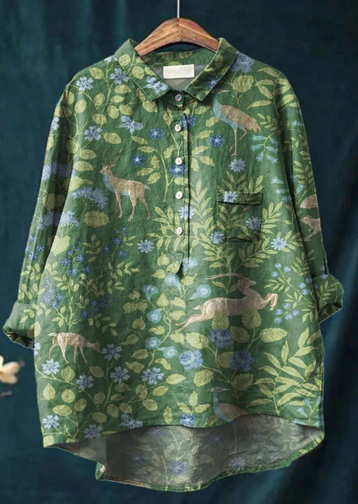Laura™ | Klassisk Blus med Blommönster