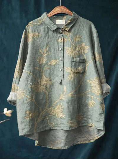 Laura™ | Klassisk Blus med Blommönster